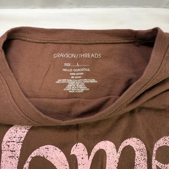 Grayson Threads Women Celebrating Women Graphic T-Shirt Brown Pink Size L - Picture 6 of 6